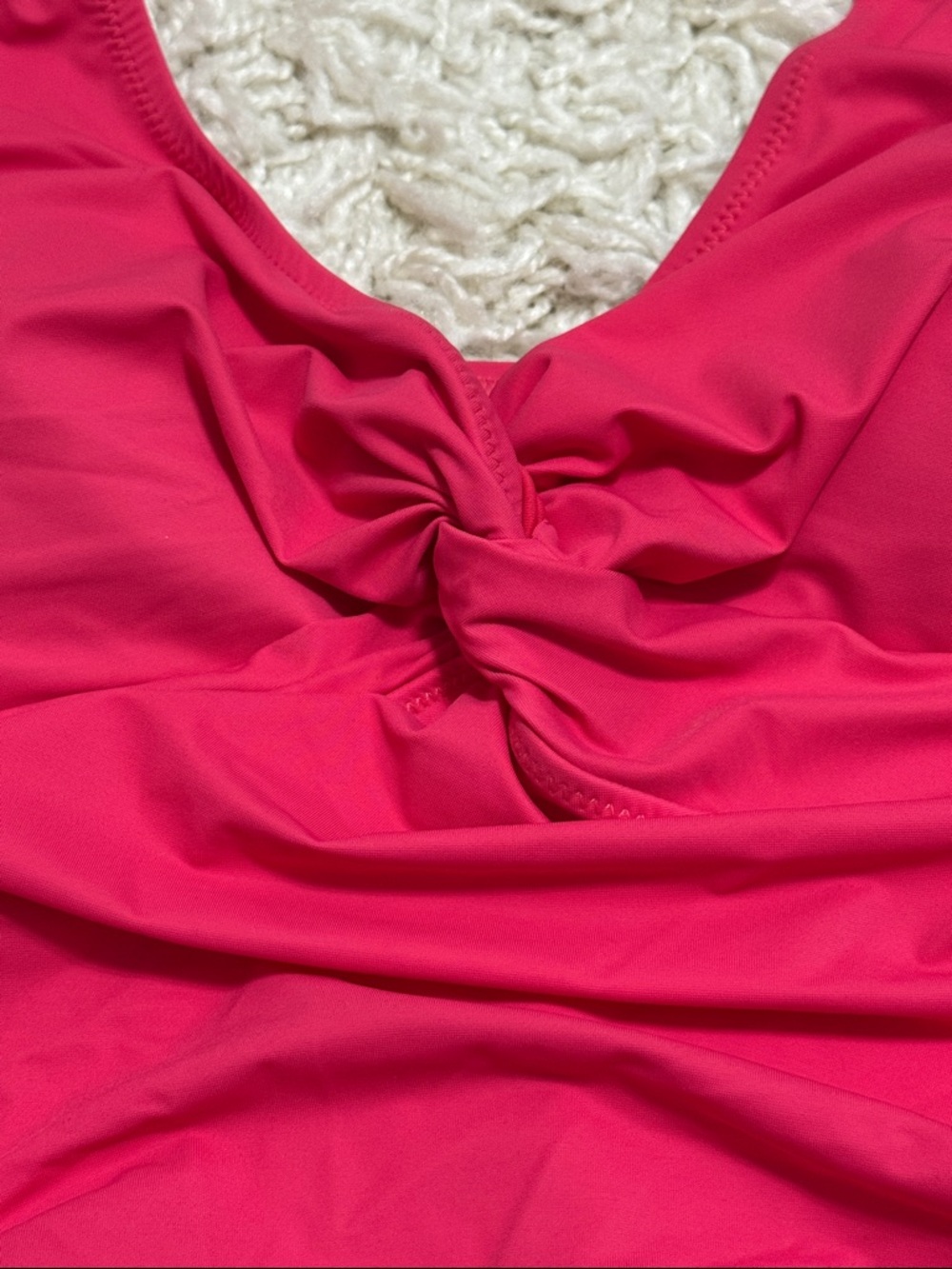 Women’s Ruched One-Piece Swimsuit in Raspberry - Picture 2 of 5